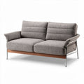 Sofa with modern design and wooden frame in gray fabric 200 x 90 x 80cm