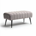 Upholstered bench with black metal legs 100 x 40 x 45cm in gray color