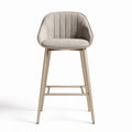Velvet upholstered bar stool with gold metal legs 45 x 45 x 100cm