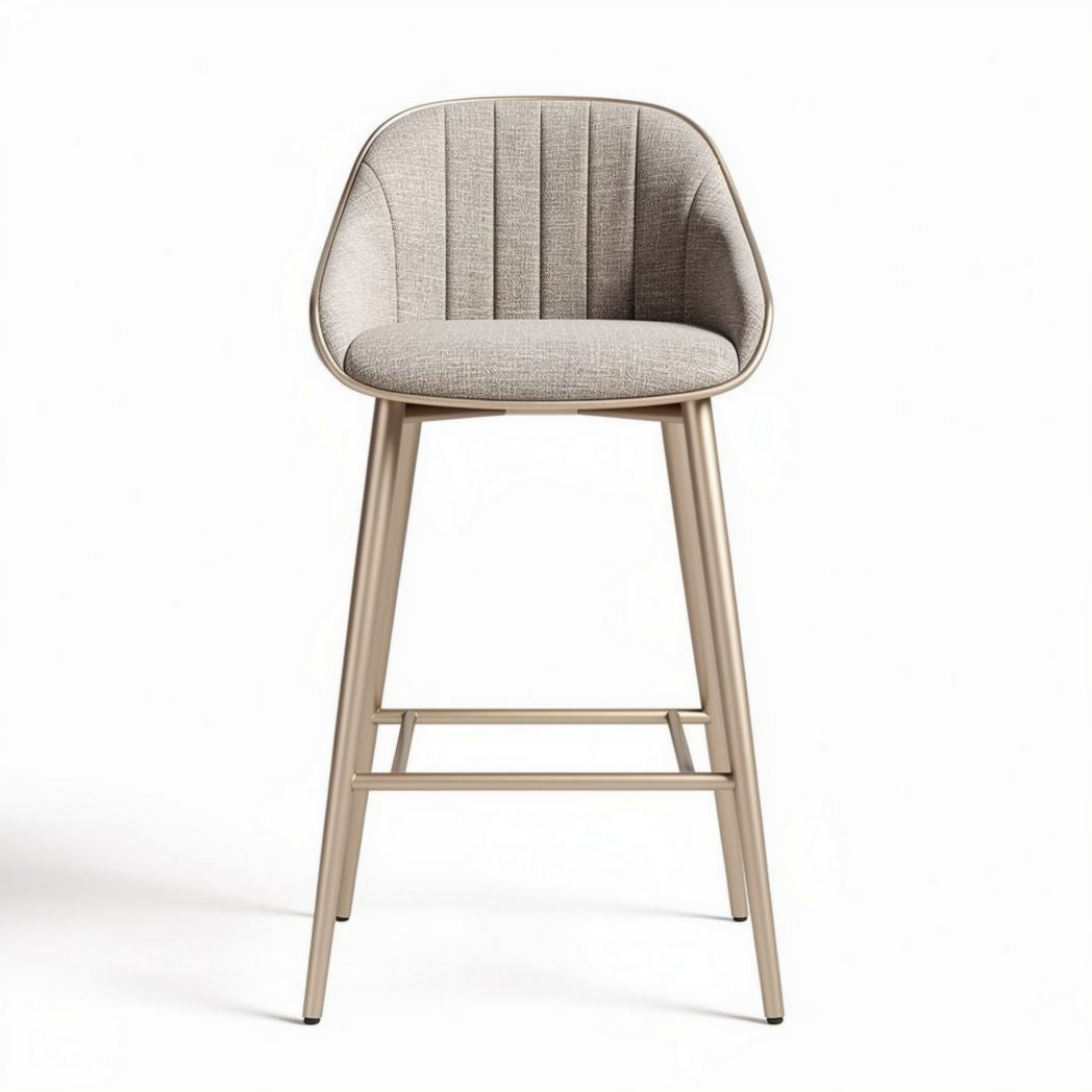 Velvet upholstered bar stool with gold metal legs 45 x 45 x 100cm