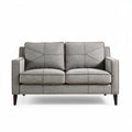 Two-seater sofa in woven fabric with a gray finish and wooden legs 150 x 80 x 90cm
