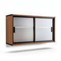Wooden sliding door cabinet with frosted glass front 120 x 30 x 50cm