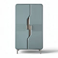 Blue metal storage cabinet with two doors and modern design 80 x 40 x 120cm