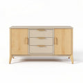 Bamboo sideboard with three drawers and two cabinets for storage 140 x 40 x 80cm